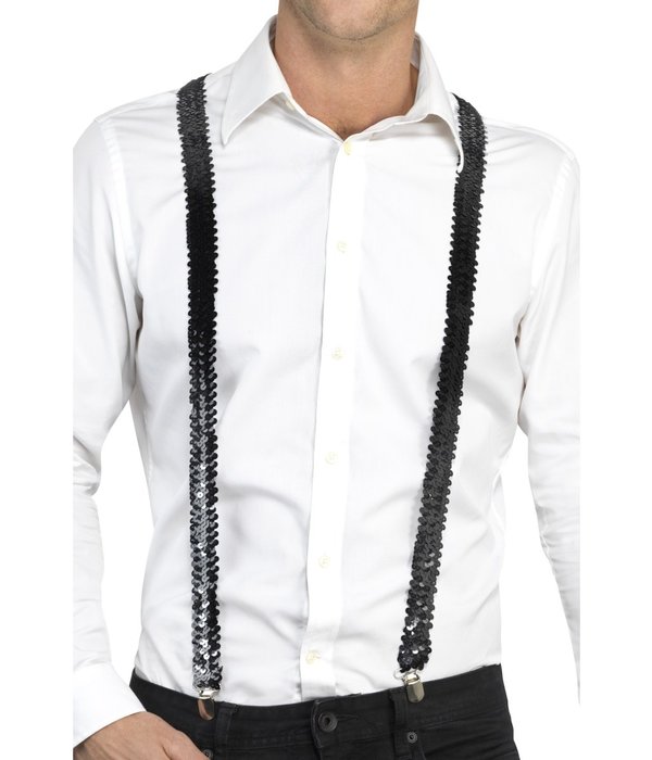 Bretels pailletten zwart