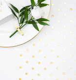 Transparant Met Gouden Stippen Organza Op Rol (9m x 0.36m)