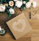 Transparant Met Gouden Stippen Organza Op Rol (9m x 0.36m)