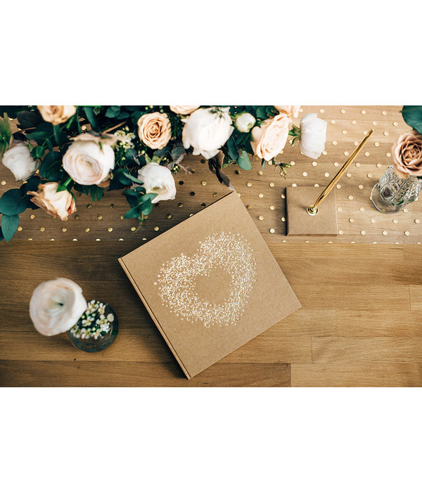 Transparant Met Gouden Stippen Organza Op Rol (9m x 0.36m)