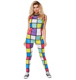 80's Disco Rubiks Cube Jumpsuit Dames