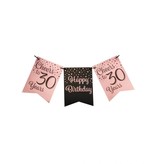 Verjaardagsslinger Vaandel 30 Jaar Roze/Zwart (6m)
