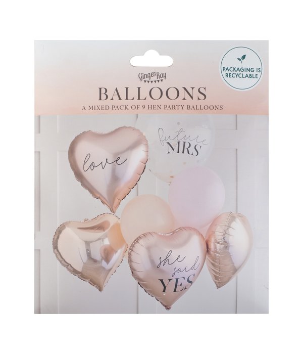 Rose Gouden Ballonnenset Vrijgezellenfeest (9st)