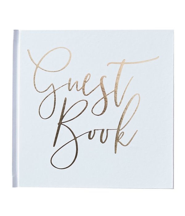 Gastenboek Bruiloft Wit/Goud