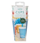 Feestbekers 'Happy Birthday' mixkleur (8st)