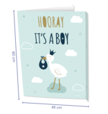 Raambord 'Hooray Baby Boy' (60x45cm)