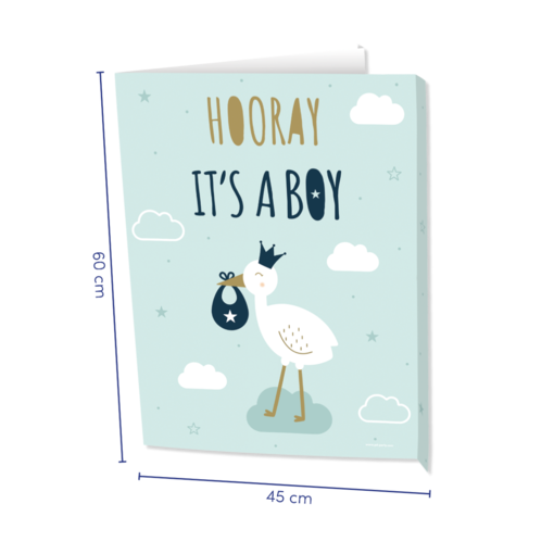 Raambord 'Hooray Baby Boy' (60x45cm)