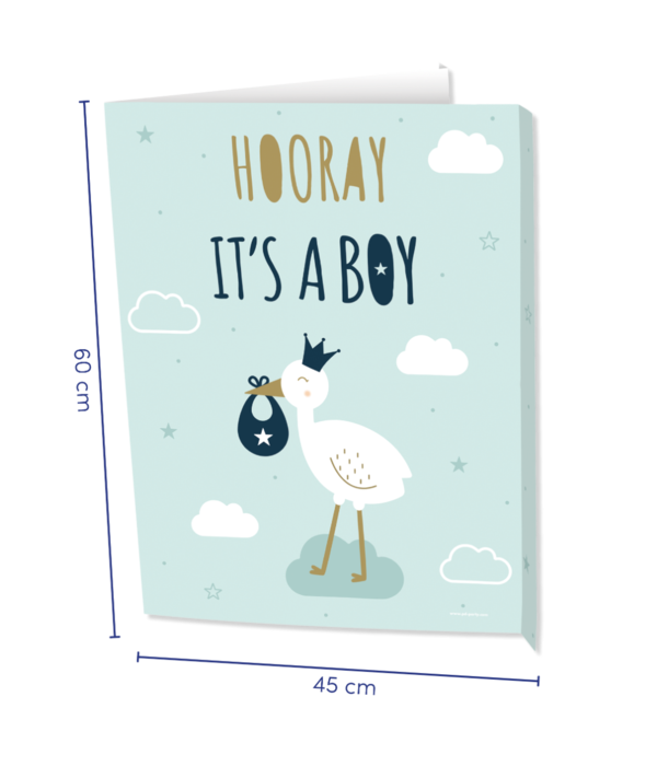 Raambord 'Hooray Baby Boy' (60x45cm)