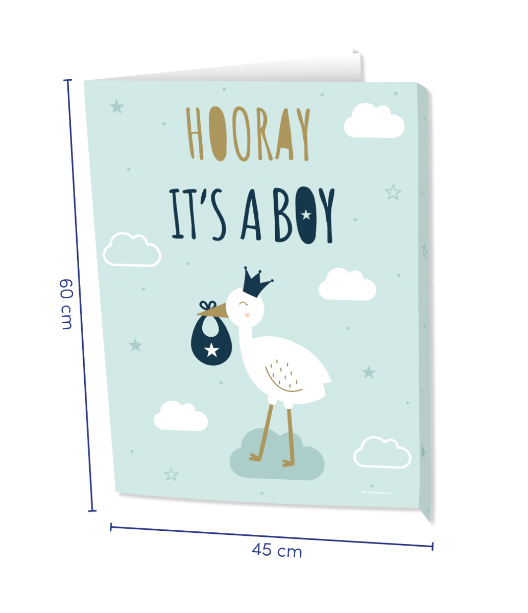 Raambord &apos;Hooray Baby Boy&apos; (60x45cm)