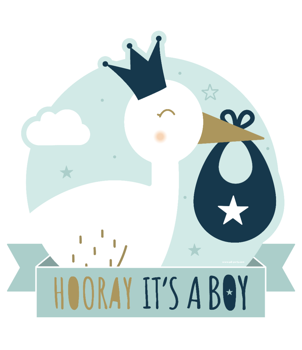 Huldeschild Hooray It&apos;s a Boy (50x50cm) afbeelding