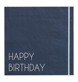 Servetten Happy Birthday Navy Blue (16st)