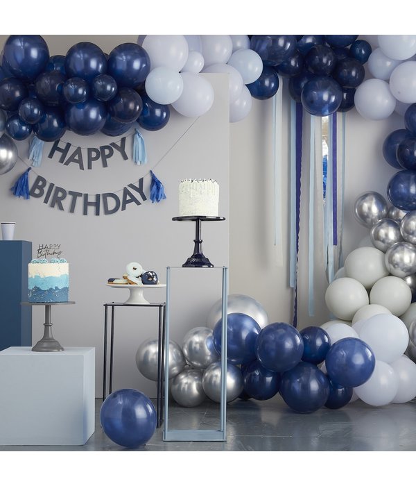 Servetten Happy Birthday Navy Blue (16st)