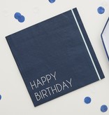 Servetten Happy Birthday Navy Blue (16st)