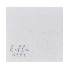 Geboorte Servetten Hello Baby Grijs/Creme