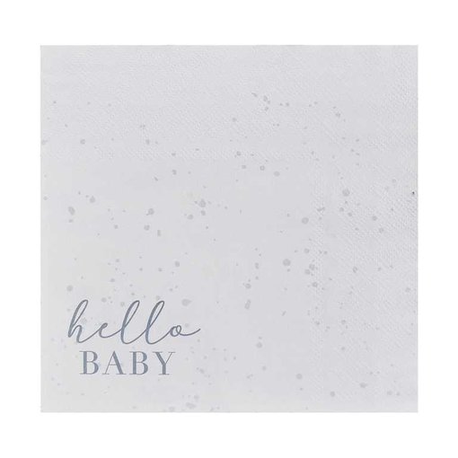 Geboorte Servetten Hello Baby Grijs/Creme