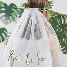 Hoofdband 'Bride To Be' Sluier Eucalyptus