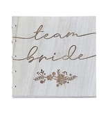 Gastenboek Bruiloft 'Team Bride' Vintage Rustiek Hout