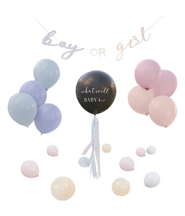 Gender Reveal Versiering Set 'What Will Baby Be?'