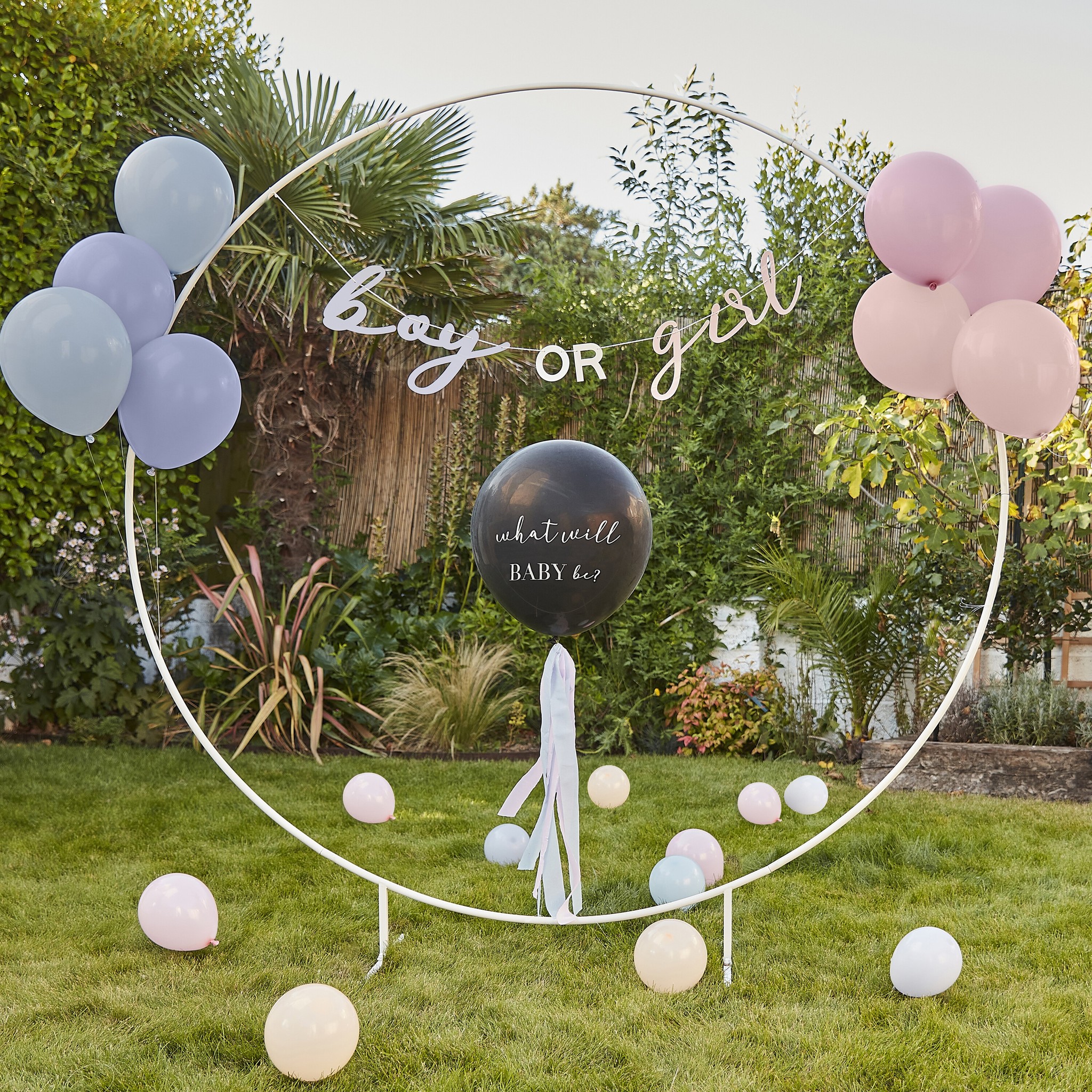 Gender Reveal Versiering Set 'What Will Baby Be?'