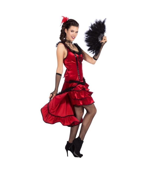Luxe Saloon Girl Kostuum Kitty Rood
