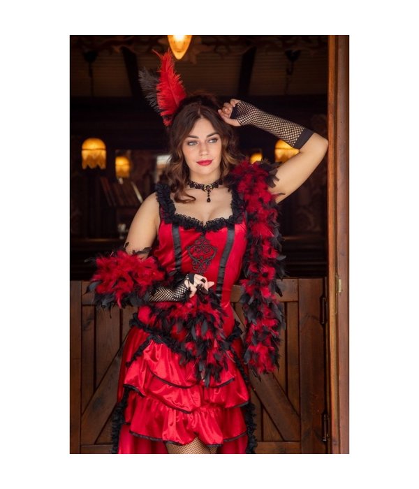 Luxe Saloon Girl Kostuum Kitty Rood