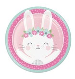 Roze Konijnen Bordjes (8st)