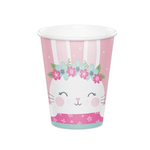 Roze Feestbekers Konijn (8st)
