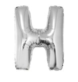 Folieballon Zilver Letter 'H' groot