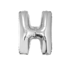 Folieballon Zilver Letter 'H' groot