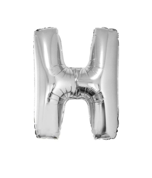 Folieballon Zilver Letter 'H' groot
