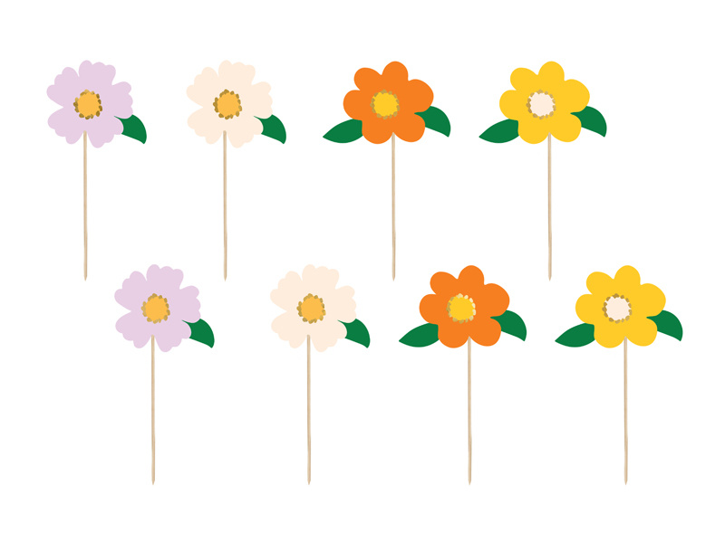 Cake Toppers Bloemen (8st)