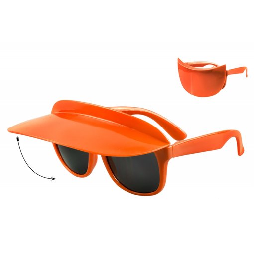 Oranje Bril met Zonneklep