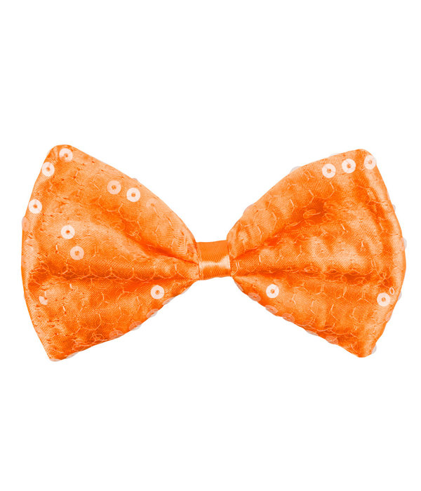 Vlinderstrik Pailletten Oranje