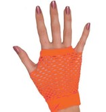 Nethandschoen kort vingerloos fluor oranje