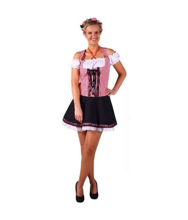 Tirolerjurk Maline rood/zwart