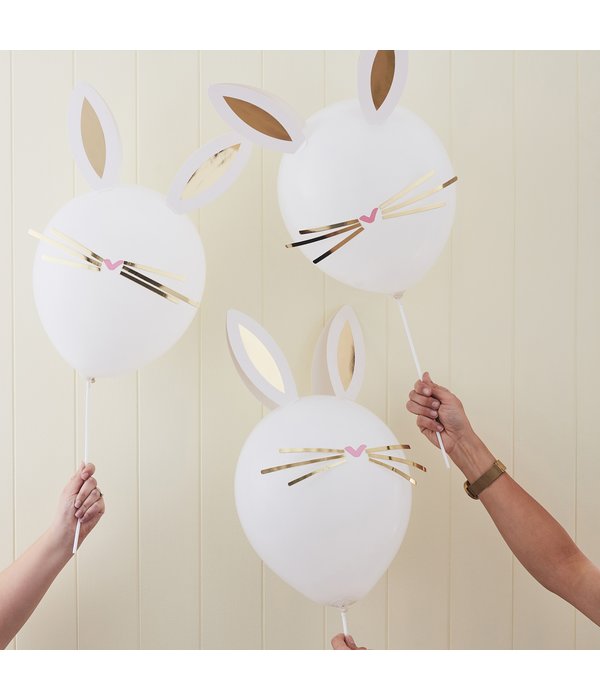 Konijnen Ballonnen Set Wit (5st)