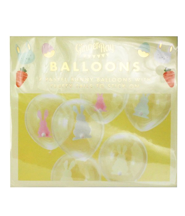 Transparante Konijn Ballonnen Met Staart (9st)