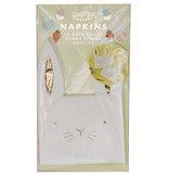 Konijnen Servetten Wit/Goud (16st)