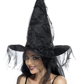 Zwart Heksenhoed met net