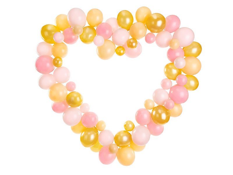 Ballonslinger Met Hart Frame Peach Pink afbeelding