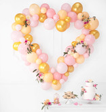 Ballonslinger Met Hart Frame Peach Pink