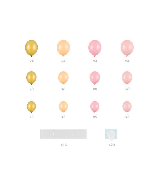 Ballonslinger Met Hart Frame Peach Pink