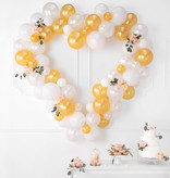Ballonslinger Met Hart Frame Wit/Goud