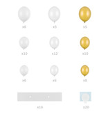 Ballonslinger Met Hart Frame Wit/Goud