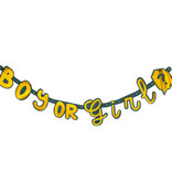 Letterslinger Gender Reveal 'Boy or Girl' Goud/Groen (1,3m)
