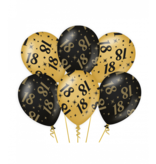 Classy Ballonnen 18 Jaar Zwart/Goud (6st)