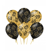 Classy Ballonnen 65 Jaar Zwart/Goud (6st)