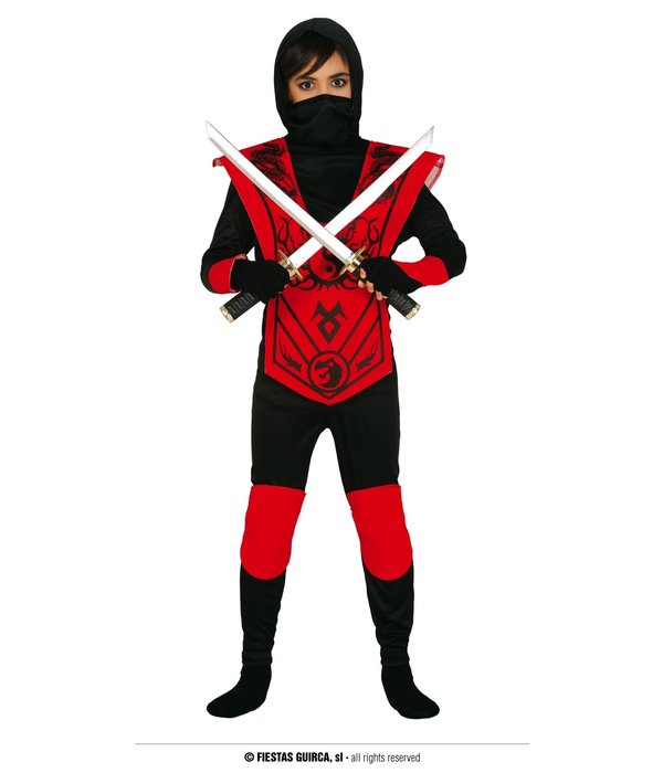 Ninja Kostuum Zane Kind Zwart/Rood