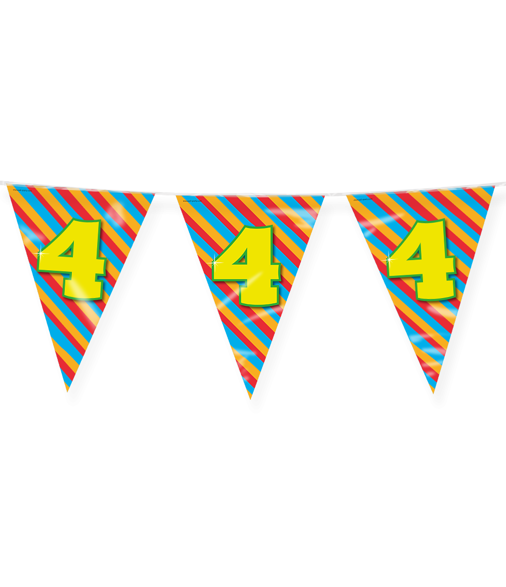 Happy Verjaardag Vlaggenlijn 4 Jaar (10m) afbeelding