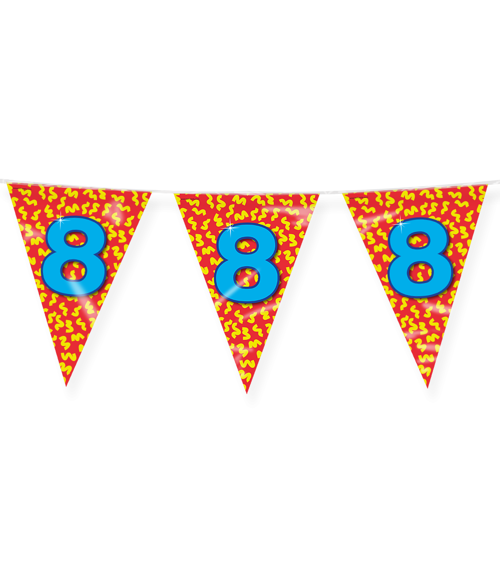 Happy Verjaardag Vlaggenlijn 8 Jaar (10m)